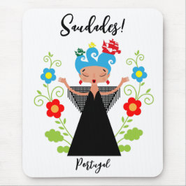 Mousepad Mulher fada cantora de caravela portuguesa
