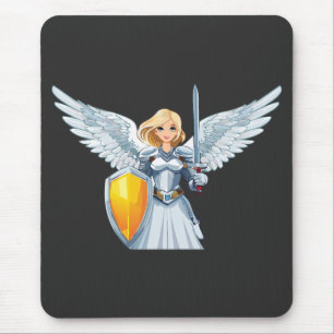 Mousepad Mulher fofa Anjo com asas abertas