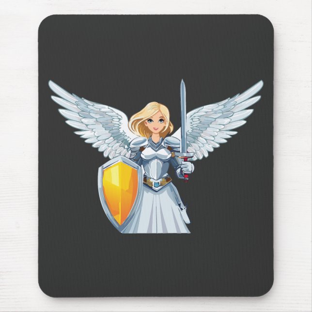 Mousepad Mulher fofa Anjo com asas abertas (Frente)