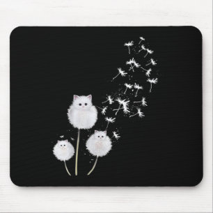 Mousepad Mulher Gato Dandelion Flor Skt V-neck