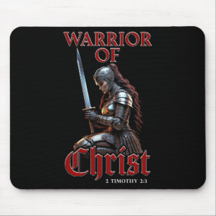 Mousepad Mulher Guerreira do Cristo 2 Timothy 2:3 Christian