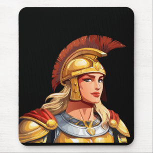 Mousepad mulher guerreira grega perfil em clássico