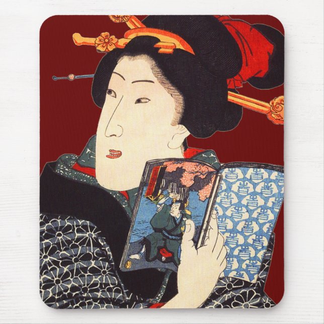Mousepad Mulher japonesa 2 de leitura (Frente)