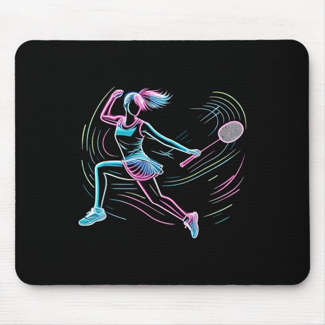 Mousepad Mulher Jogadora de Badminton Peteca Mulheres Jogad (Frente)