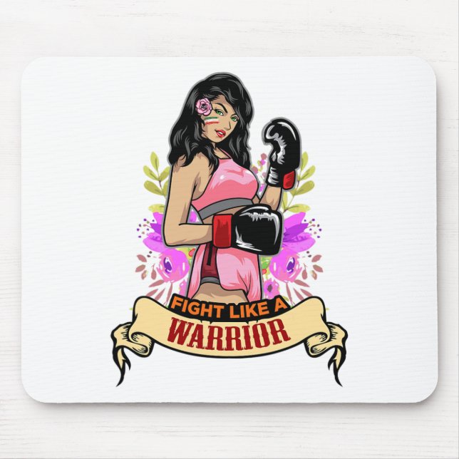 Mousepad Mulher Latina Empoderada Boxe Kickboxing Garota Fi (Frente)
