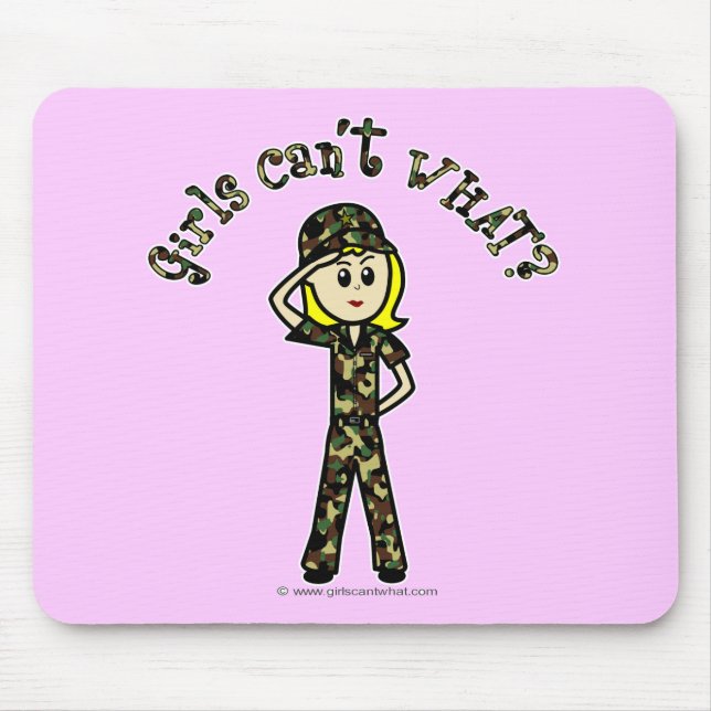 Mousepad Mulher loira do exército (Frente)
