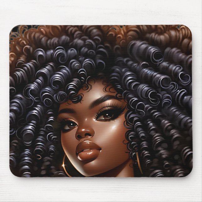 Mousepad Mulher magia negra melanina é rainha (Frente)