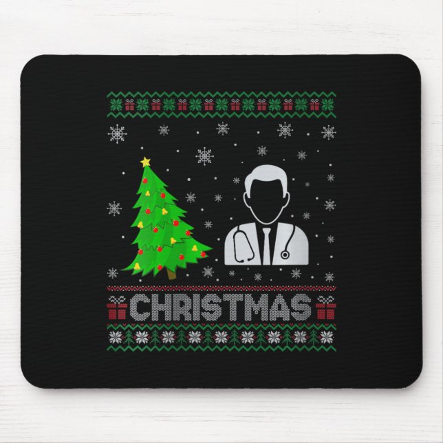 Mousepad Mulher Médica Xmas Tree Lighting Feia Natal (Frente)