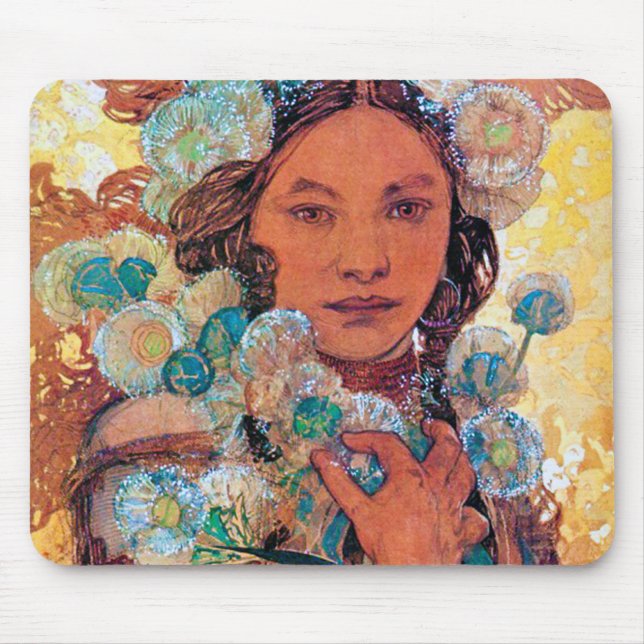 Mousepad Mulher Nativa Americana, Mucha (Frente)