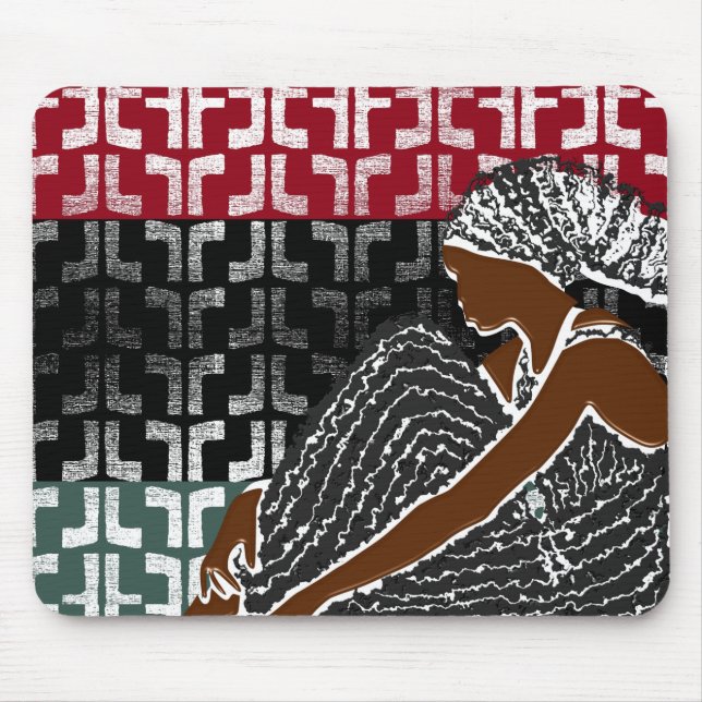Mousepad Mulher Negra Africana com Quebra-Cabeça Herança (Frente)