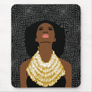 Mousepad Mulher Negra Procurando Colar Tribal