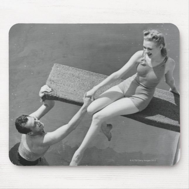 Mousepad Mulher no conselho de mergulho (Frente)