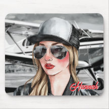 Mulher Piloto & Óculos de Sol Avião Cessna Natal