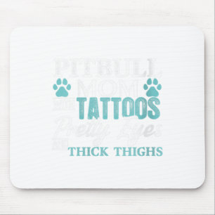 Mousepad Mulher Pitbull Mãe Tattoos Cachorro Cachorro Caçad