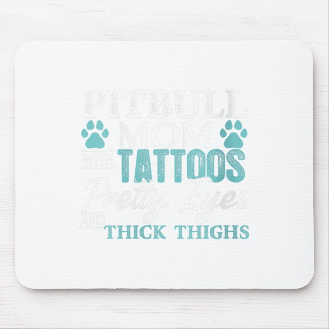 Mousepad Mulher Pitbull Mãe Tattoos Cachorro Cachorro Caçad (Frente)