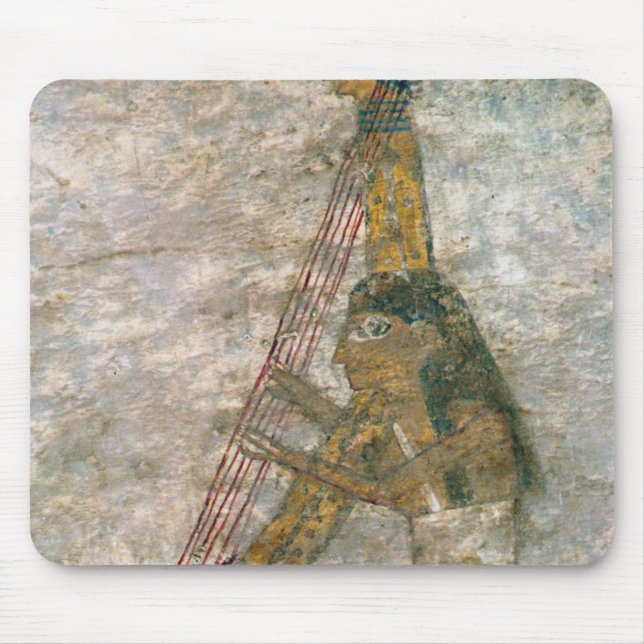 Mousepad Mulher que joga uma harpa arqueada (Frente)