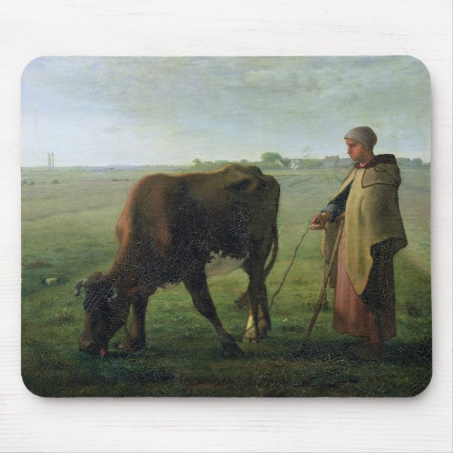 Mousepad Mulher que pasta sua vaca, 1858 (Frente)