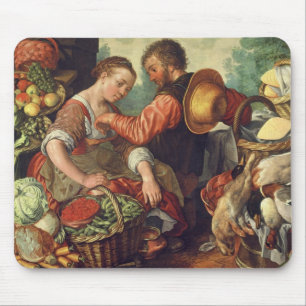 Mousepad Mulher que vende os vegetais, 1567 (óleo em