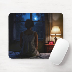 Mousepad Mulher Sentada na Cama