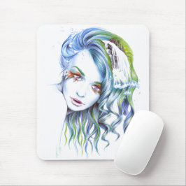 Mousepad Mulher-sereia Surreal Fantasy Retrato