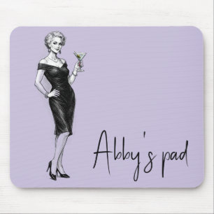 Mousepad Mulher Sofisticada Com Martini