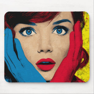 Mousepad Mulher surpreendida na Pop Art
