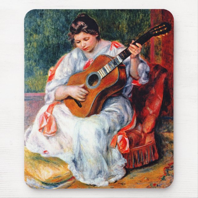 Mousepad Mulher Tocando Violão de Pierre Renoir (Frente)