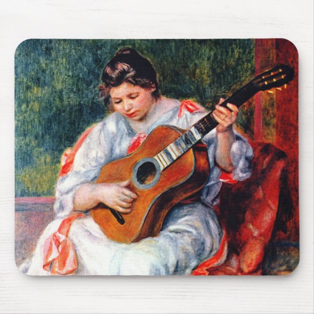 Mousepad Mulher tocando violão por Pierre Renoir (Frente)