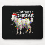 Mousepad Mulher Xmas Lighting Santa Hat Feliz Christma<br><div class="desc">Mulheres Xmas Lighting Santa Hat Goat Feliz Natal</div>