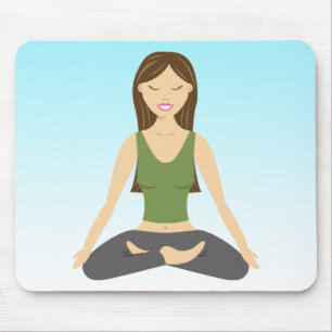 Mousepad Mulher Yoga No Lotus Pose