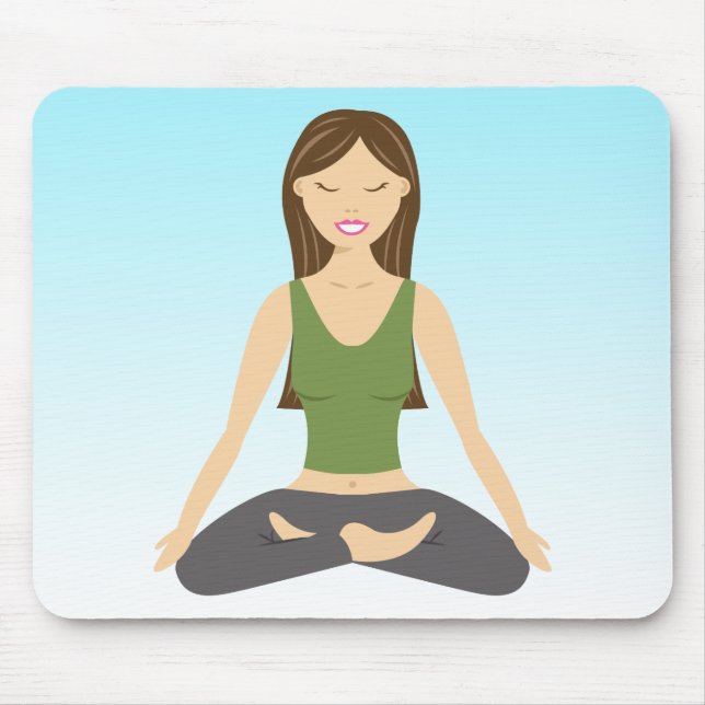 Mousepad Mulher Yoga No Lotus Pose (Frente)