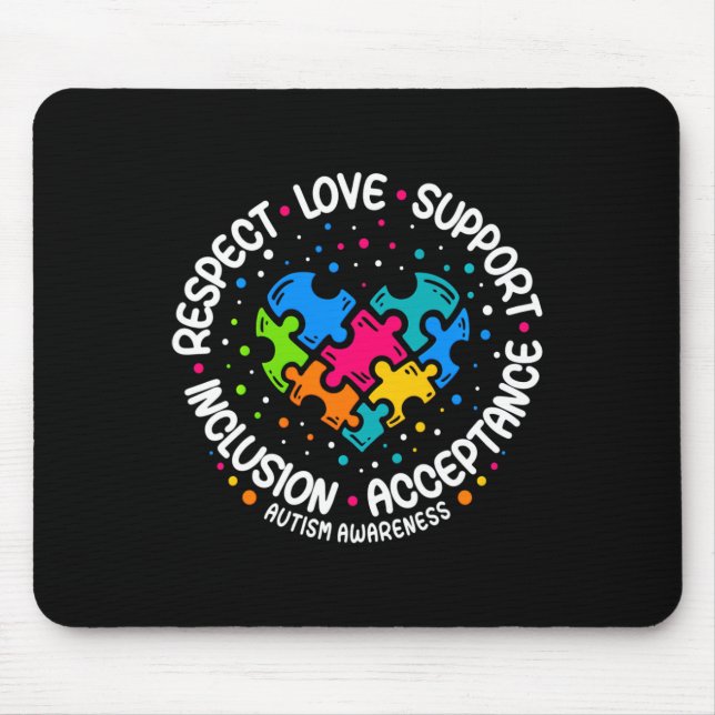 Mousepad Mulheres Autismo Homens Respeitam Amor Apoio Autis (Frente)