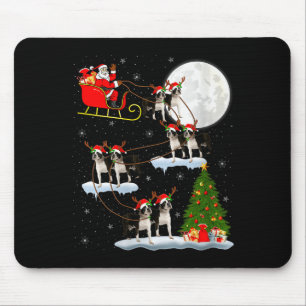 Mousepad Mulheres Boston Terrier Cachorro Papai Noel Trenó