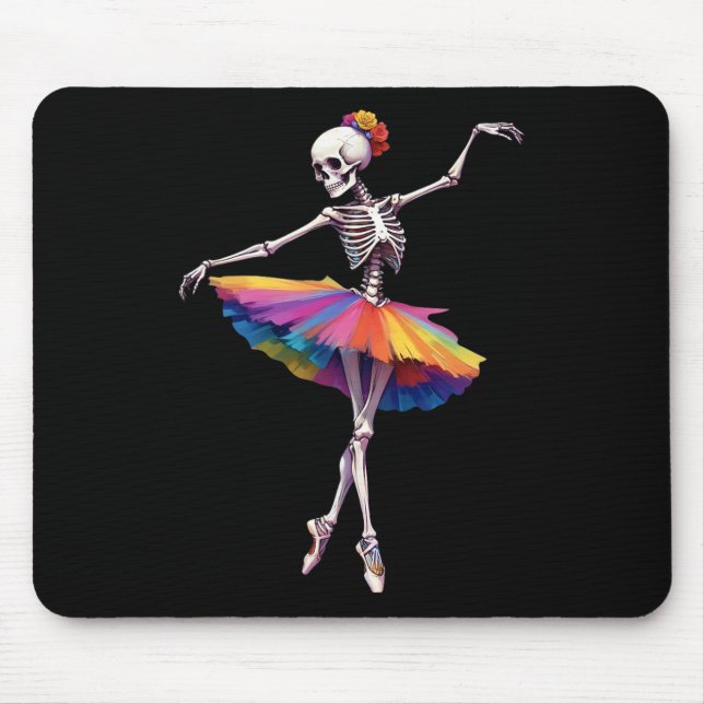 Mousepad Mulheres dançando esqueleto Rainbow Ballerina (Frente)