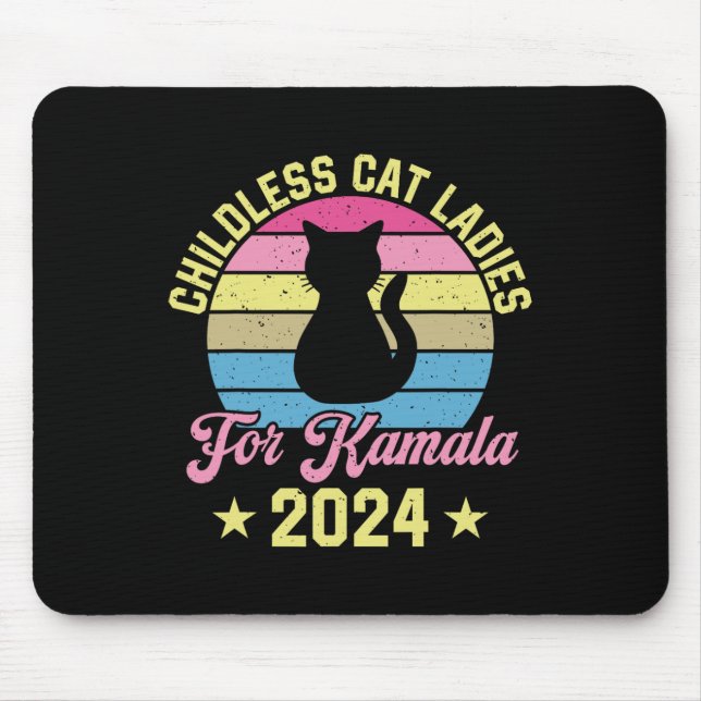 Mousepad Mulheres De Gato Sem Fios Para Kamala 2024 (Frente)