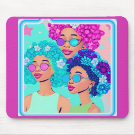 Mousepad Mulheres de Groovy com Pad de Mouse Flores