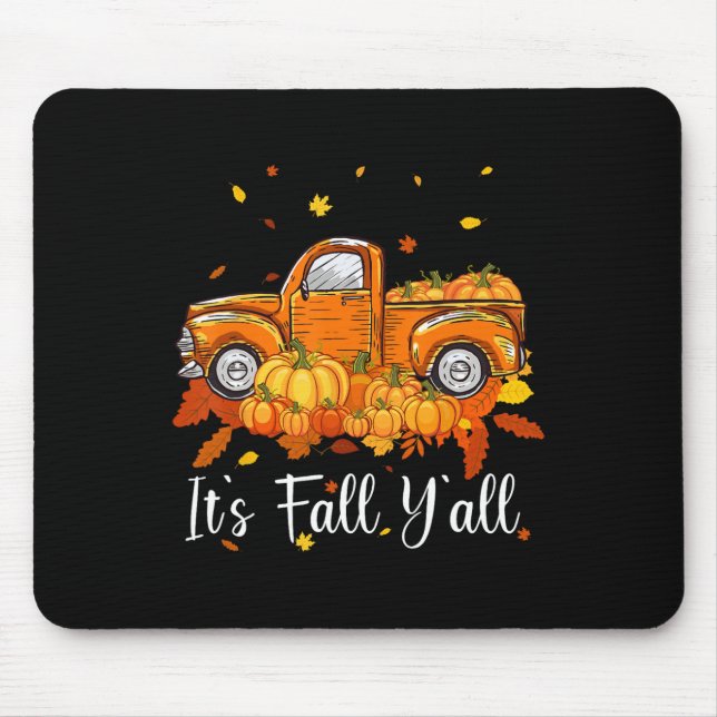 Mousepad Mulheres É Queda Vocês Pumpkin Caminhão Árvore de  (Frente)