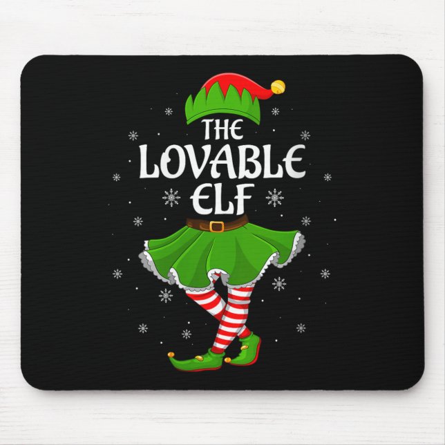 Mousepad Mulheres Elfo Adorável Natal Família Garotas Mulhe (Frente)