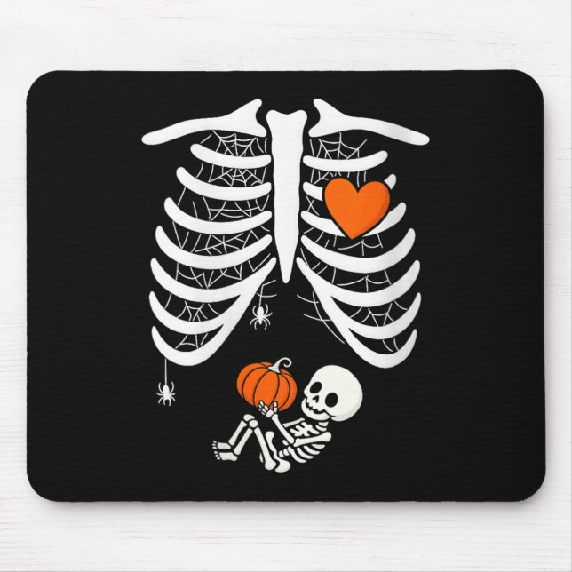 Mousepad Mulheres Esqueleto Bebê Grávida Xray Rib Cage Para (Frente)