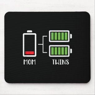 Mousepad Mulheres Gêmeas Gêmeas Engraçadas Mamãe Cansou Mãe