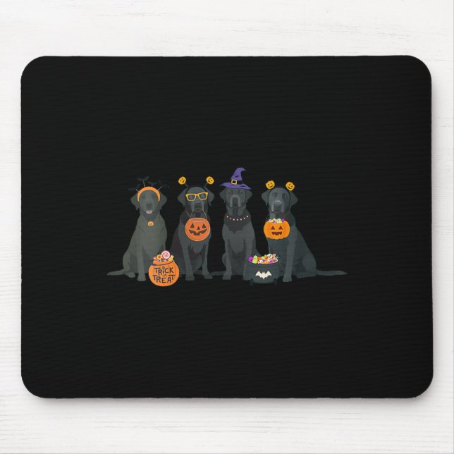 Mousepad Mulheres Halloween Black Lab Outono Labrador Retri (Frente)
