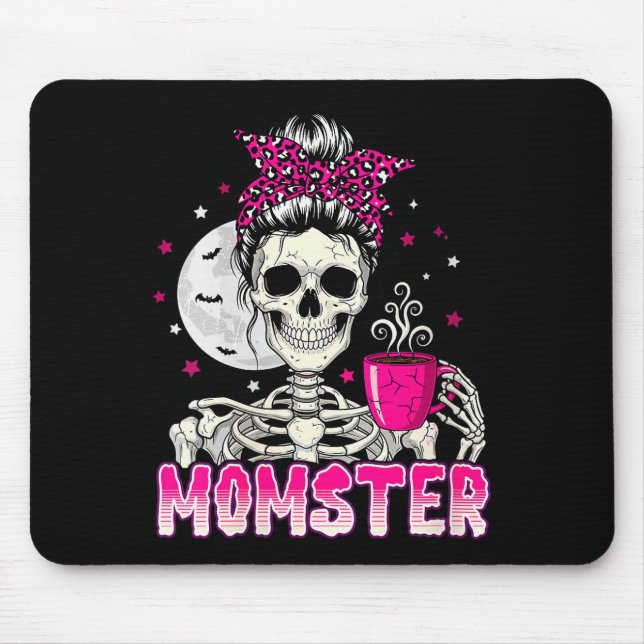 Mousepad Mulheres Mãe Monstro Caveira Mãe Amante Café Hallo (Frente)