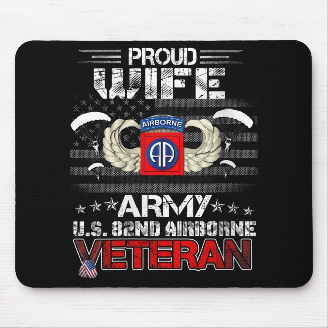 Mousepad Mulheres Orgulhosas Exército de Esposas Us 82º Vet (Frente)