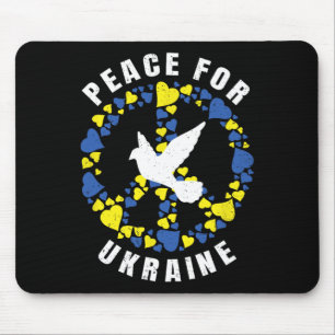 Mousepad Mulheres Paz Para a Ucrânia Coração Pombo Pássaro