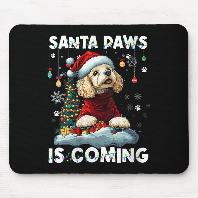Mousepad Mulheres Poodle Palha de Natal As Desortações De Á (Frente)