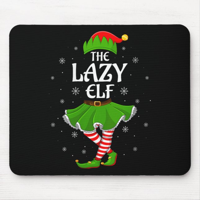Mousepad Mulheres Preguiçosas Elfo Natal Família Garotas Mu (Frente)