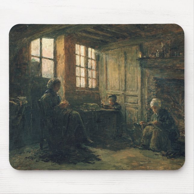 Mousepad Mulheres que desgastam o linho, Honfleur, 1877 (Frente)