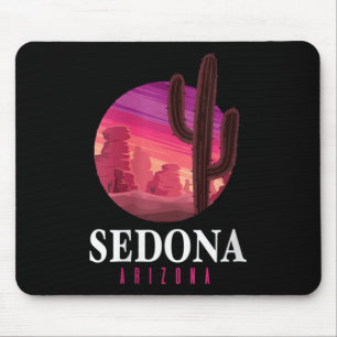 Mousepad Mulheres Sedona Arizona Cactus Pôr do Sol Deserto