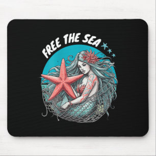 Mousepad Mulheres Sereia Peixe-Frio Natureza Ambiente