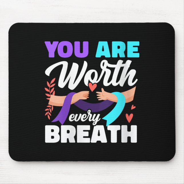 Mousepad Mulheres Você Vale Cada Respiração Conscientização (Frente)